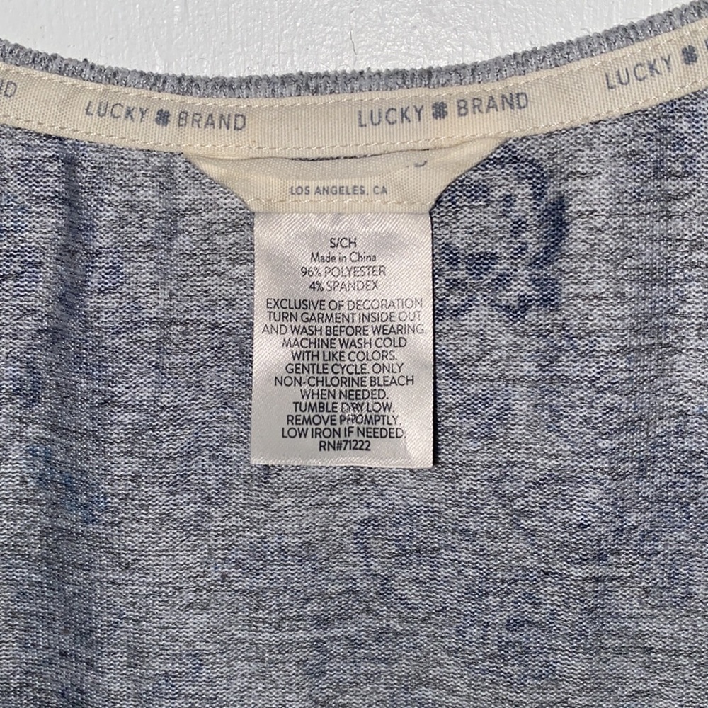 Lucky Brand Gray & Blue Floral Pjammas - Picture 3 of 6